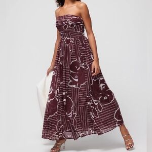 WHBM Women's Strapless Mesh Maxi Dress - size 4